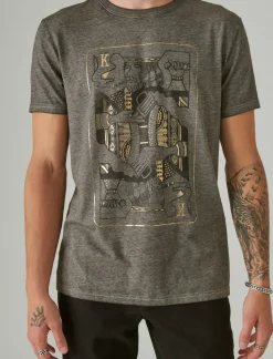 Lucky Brand king card raven*MEN Graphic Tees