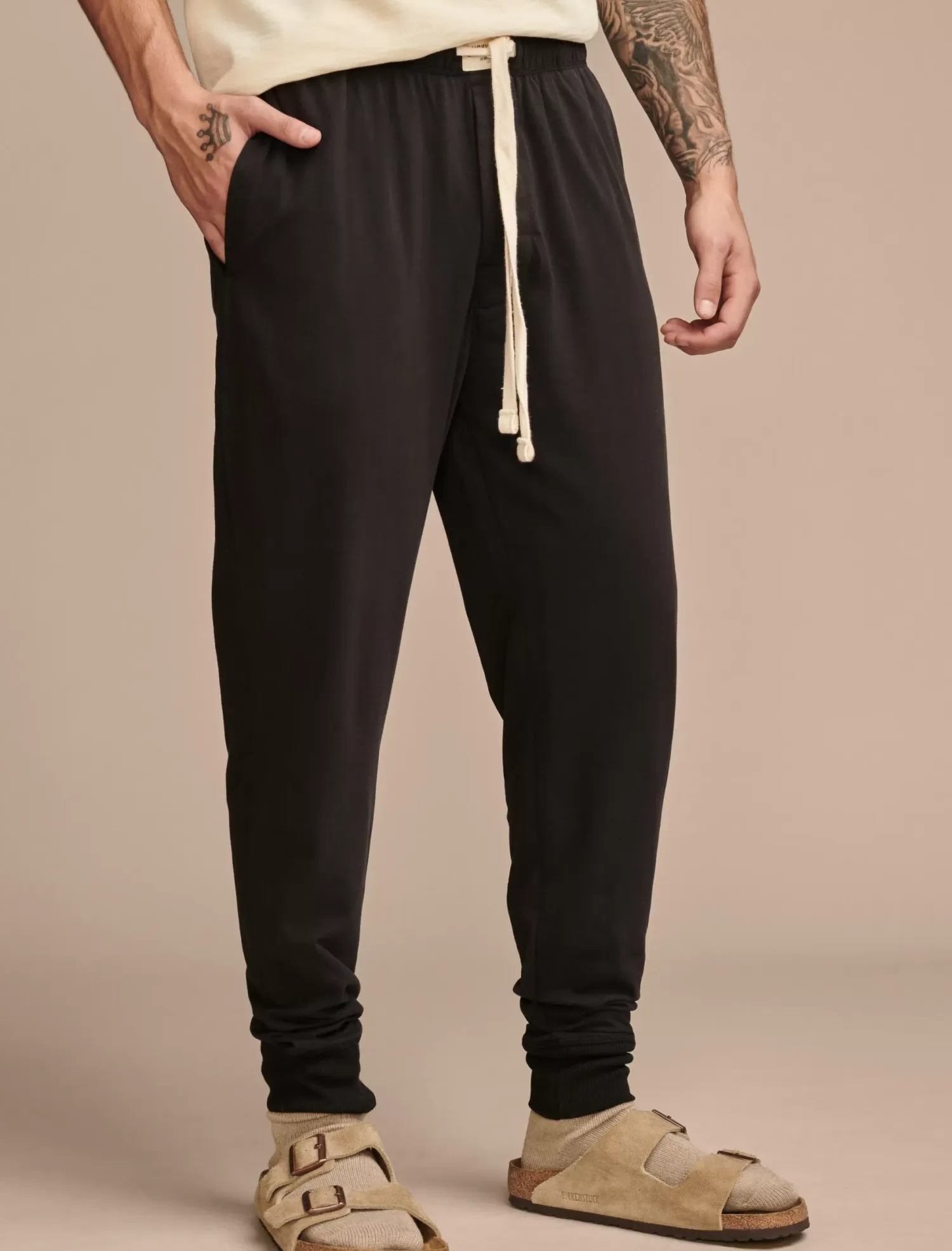 Lucky Brand knit jogger sleep pant black*MEN Underwear & Sleepwear|Loungewear