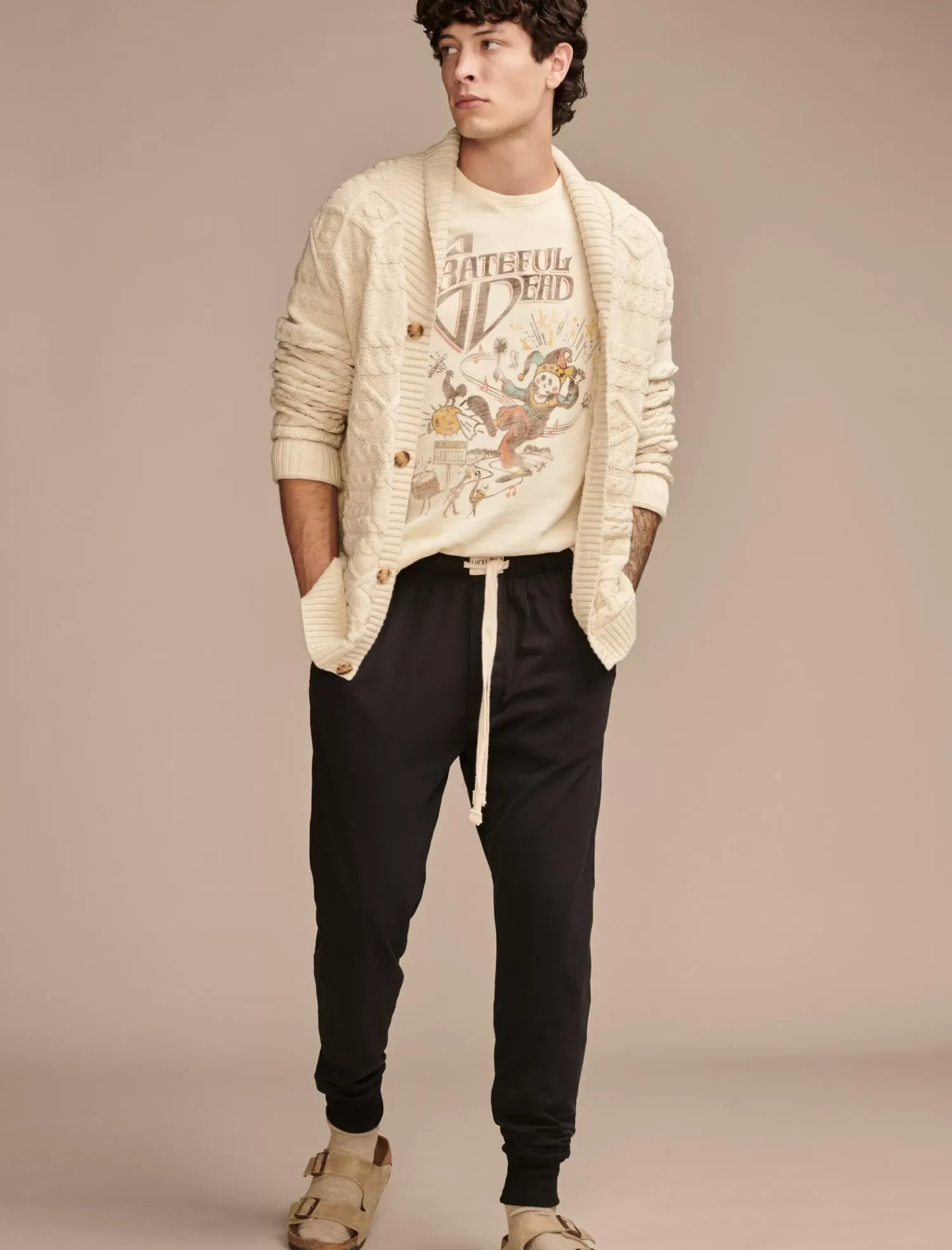 Lucky Brand knit jogger sleep pant black*MEN Underwear & Sleepwear|Loungewear