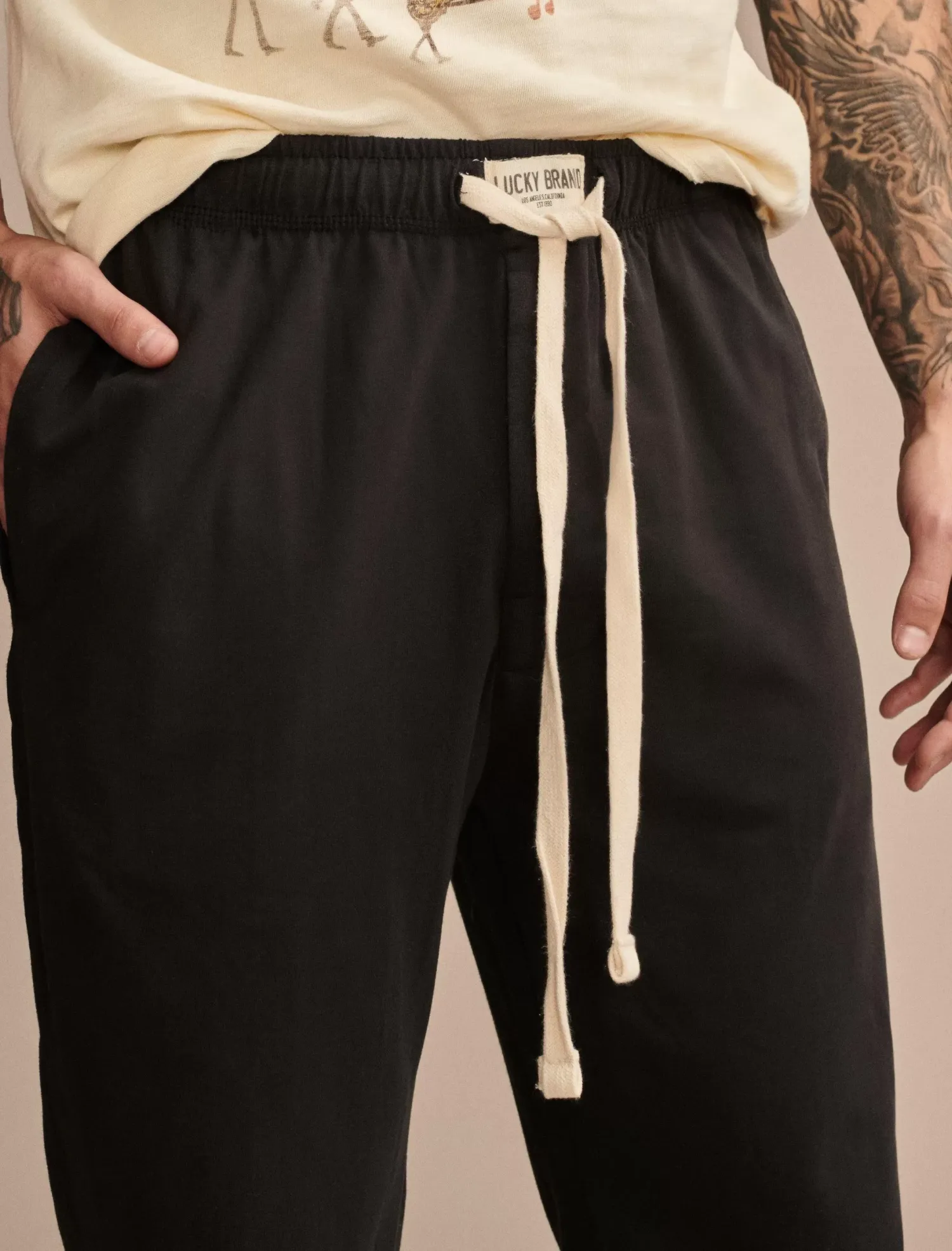 Lucky Brand knit jogger sleep pant black*MEN Underwear & Sleepwear|Loungewear