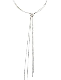 Lucky Brand knotted lariat necklace silver*WOMEN Jewelry