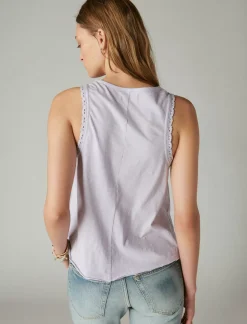 Lucky Brand lace trim swing tank orchid bloom*WOMEN Knit Tops