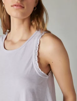 Lucky Brand lace trim swing tank orchid bloom*WOMEN Knit Tops