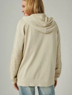 Lucky Brand lace zip up hoodie peyote*WOMEN Activewear
