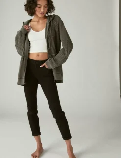 Lucky Brand lace zip up hoodie washed black*WOMEN Activewear