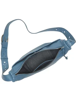 Lucky Brand lara leather crossbody open blue/turquoise*WOMEN Handbags