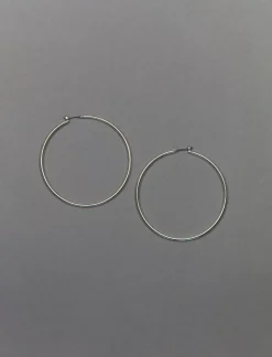 Lucky Brand large skinny hoop earrings silver*WOMEN Jewelry