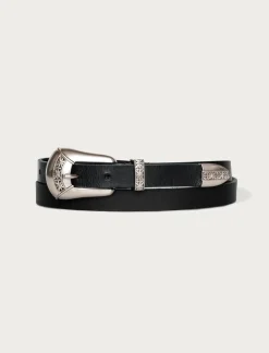 Lucky Brand leather belt with western buckle set black*WOMEN Belts