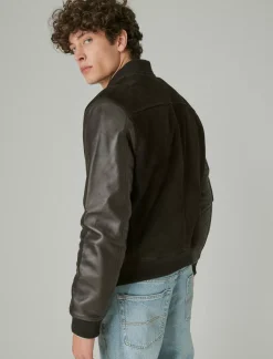 Lucky Brand leather bomber jacket #001 black*MEN Jackets & Outerwear
