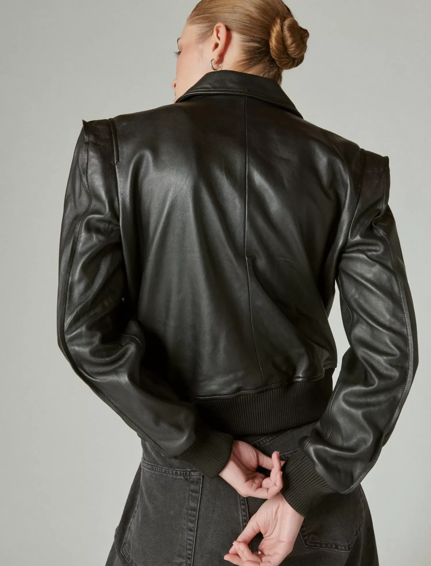 Lucky Brand leather flight jacket 001 lucky black*WOMEN Jackets & Outerwear