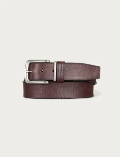 Lucky Brand leather jean belt with metal and leather keeper dark brown*MEN Belts