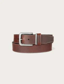 Lucky Brand leather jean belt with metal and leather keeper medium brown*MEN Belts