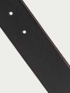 Lucky Brand leather jean belt with roller buckle and rivets black*MEN Belts