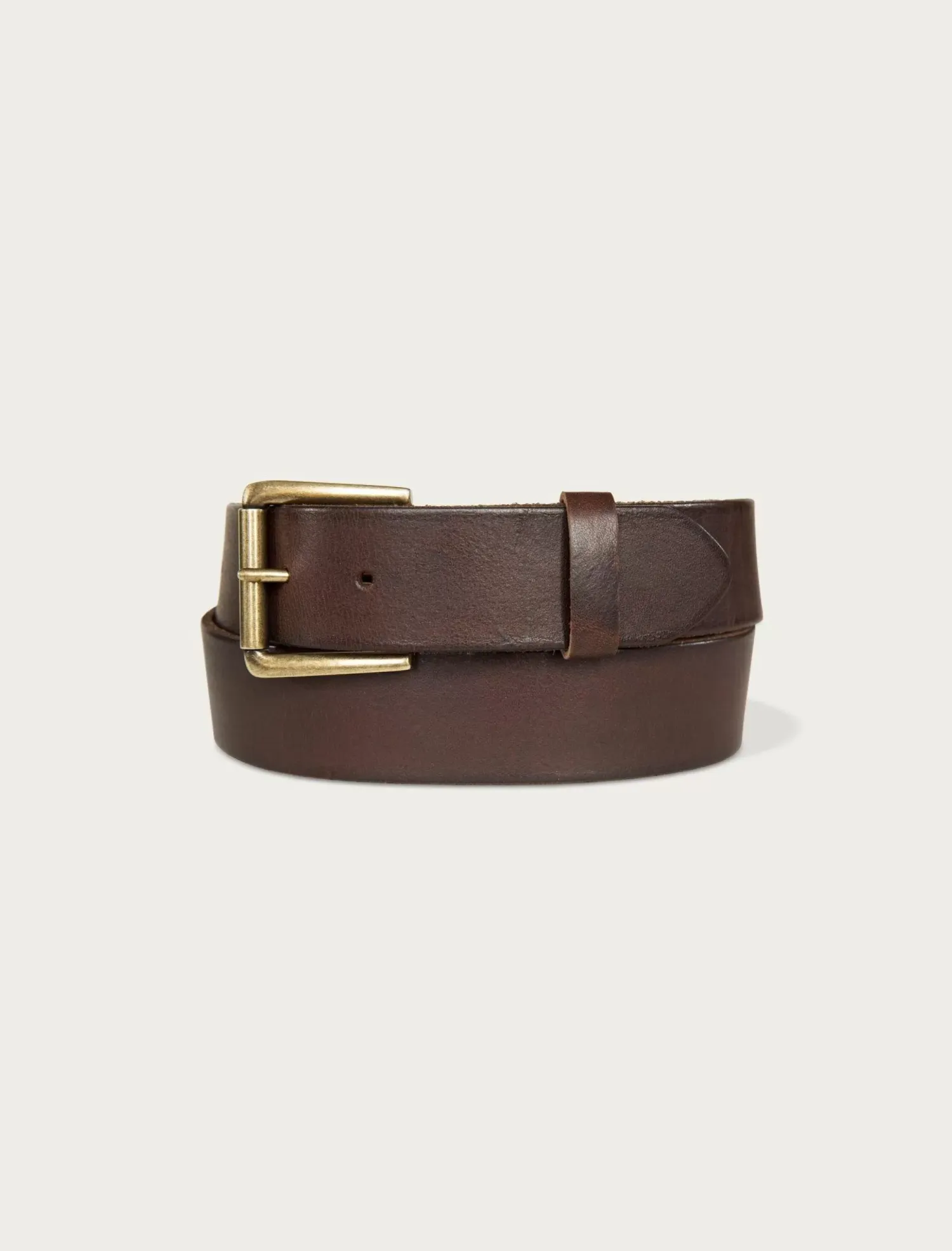 Lucky Brand leather jean belt with roller buckle and rivets dark brown*MEN Belts