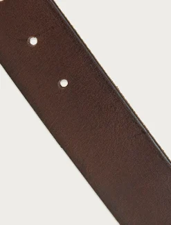Lucky Brand leather jean belt with roller buckle and rivets dark brown*MEN Belts