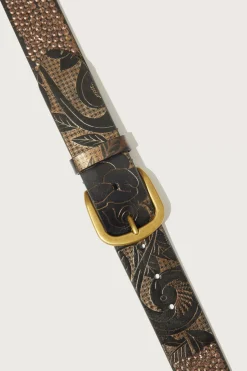 Lucky Brand leather shimmer sequin belt black*MEN|WOMEN Belts