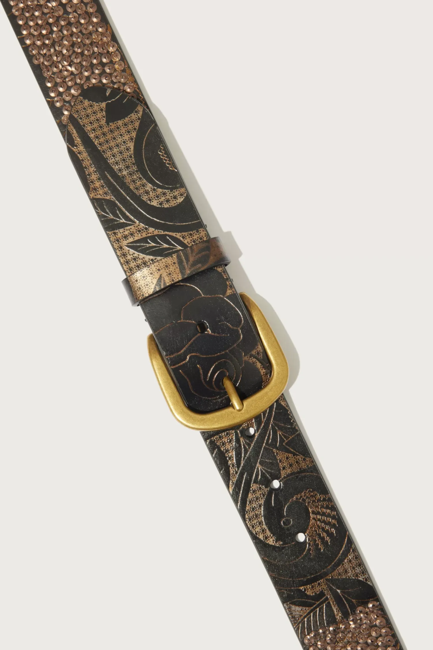 Lucky Brand leather shimmer sequin belt black*MEN|WOMEN Belts