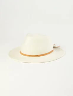 Lucky Brand leather tie cowboy hat open white/natural*WOMEN Hats