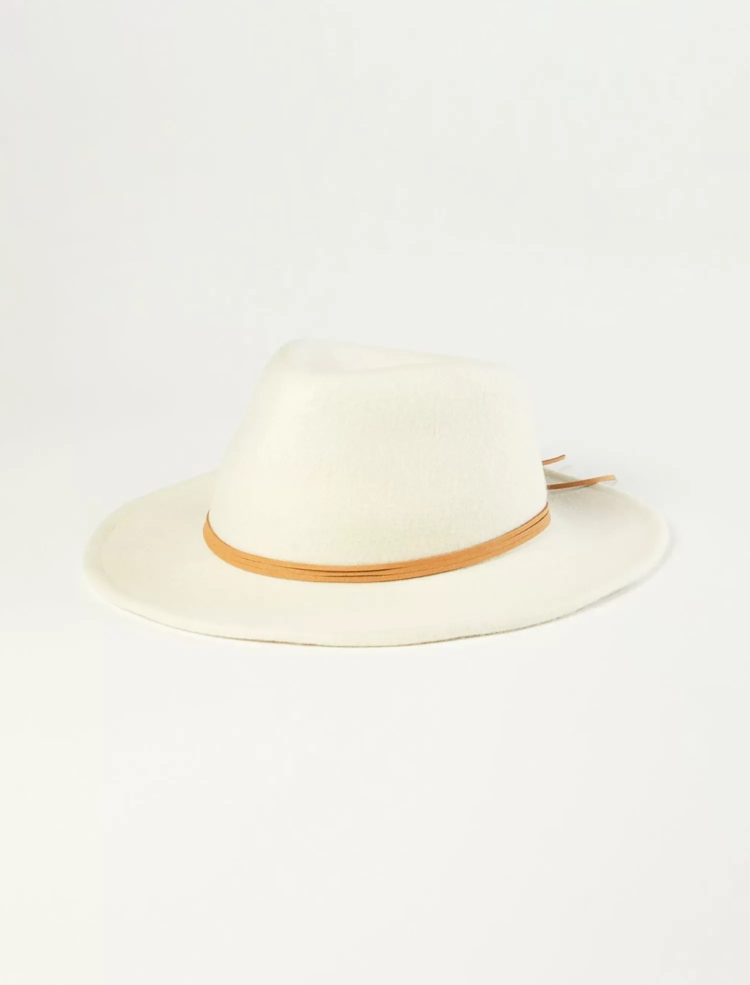 Lucky Brand leather tie cowboy hat open white/natural*WOMEN Hats
