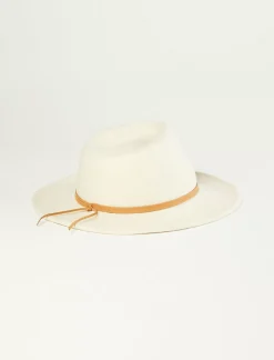 Lucky Brand leather tie cowboy hat open white/natural*WOMEN Hats