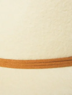 Lucky Brand leather tie cowboy hat open white/natural*WOMEN Hats