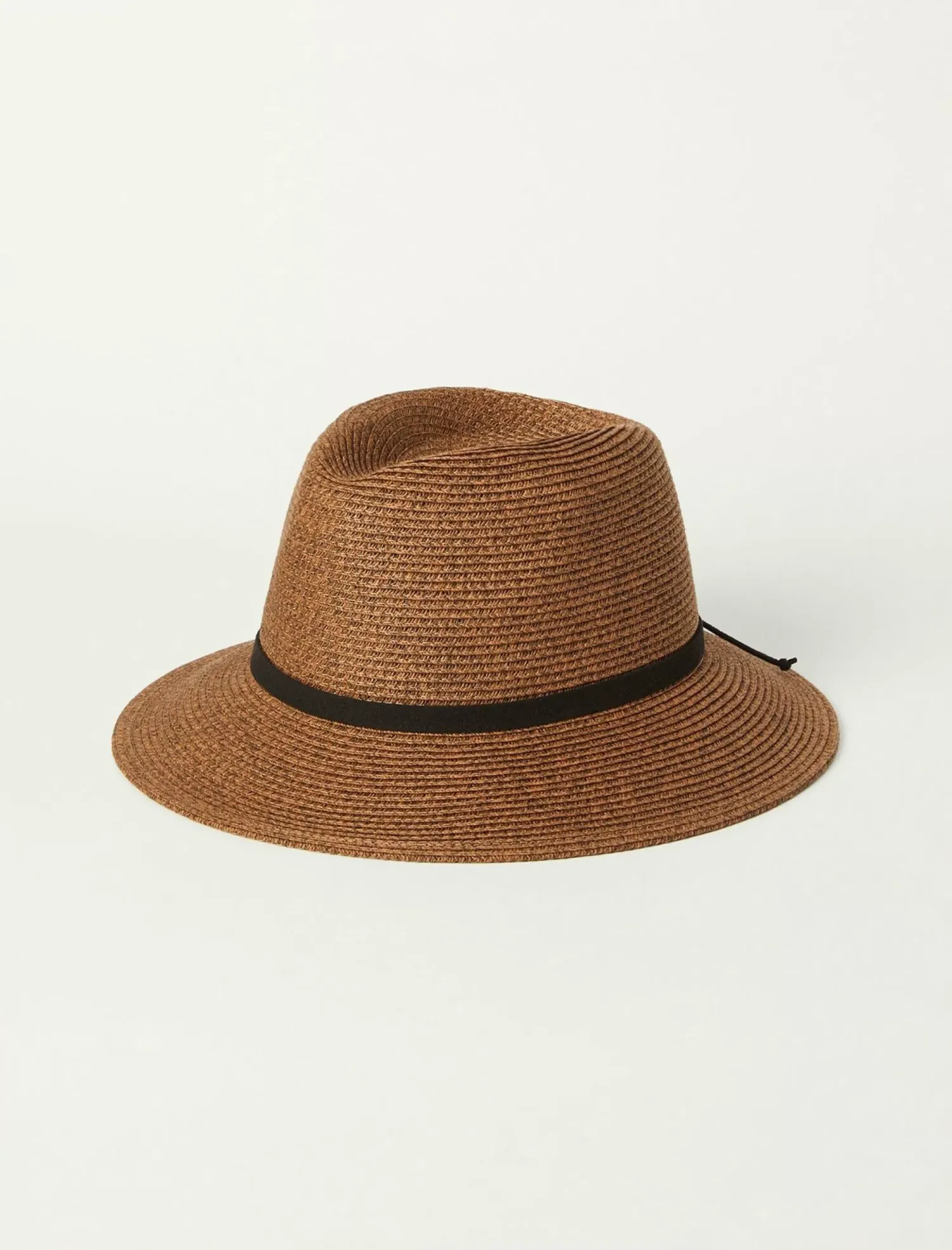 Lucky Brand leather tie straw hat dark brown*WOMEN Hats