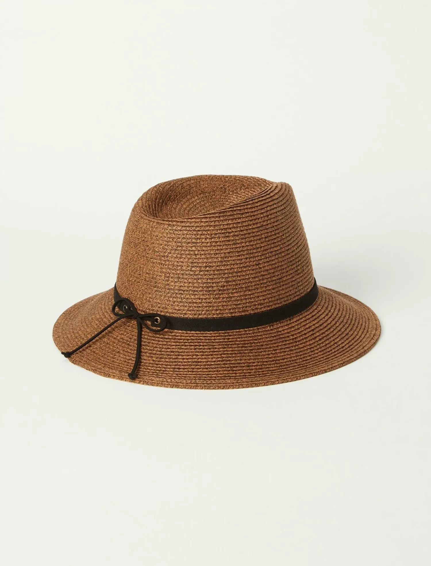 Lucky Brand leather tie straw hat dark brown*WOMEN Hats