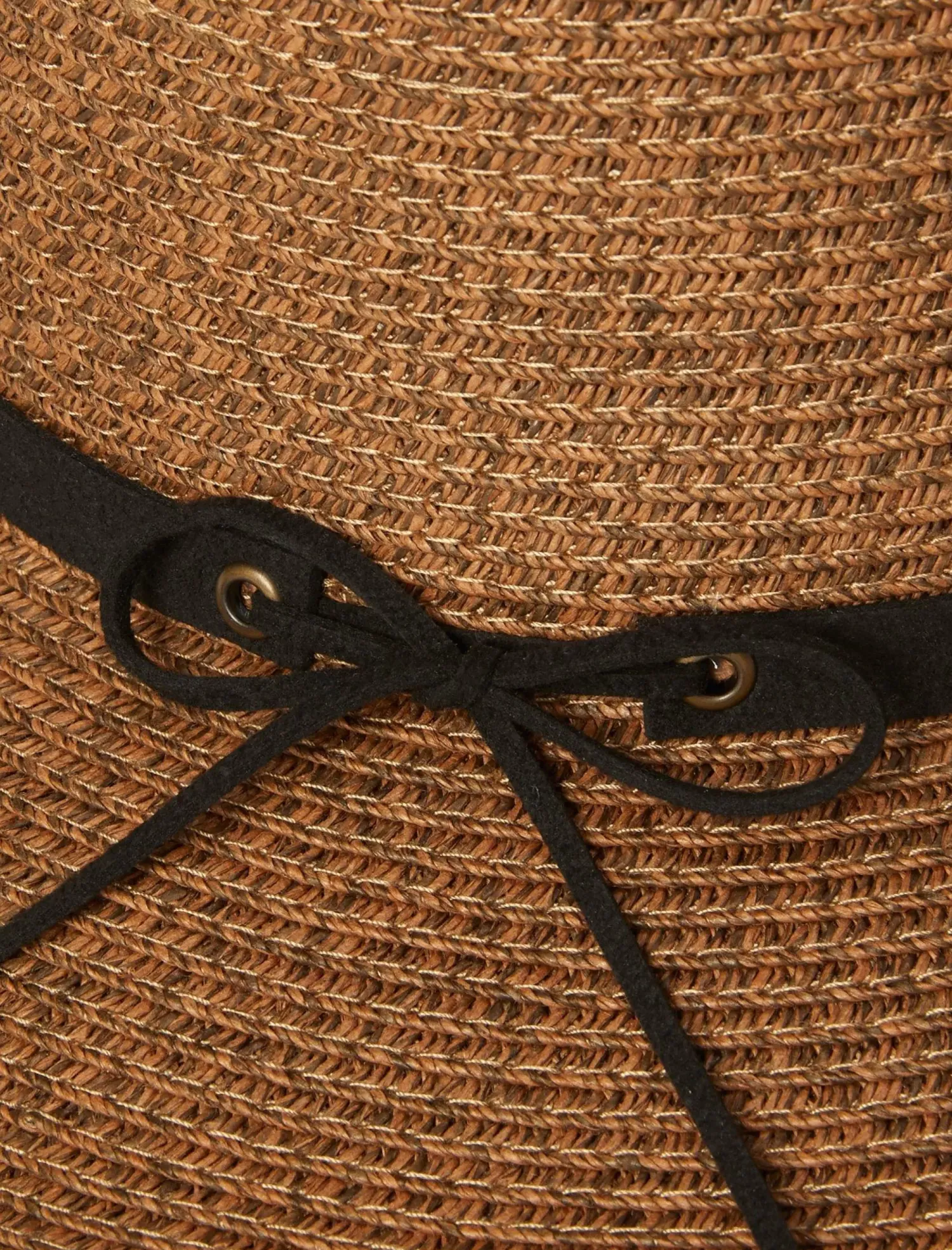 Lucky Brand leather tie straw hat dark brown*WOMEN Hats