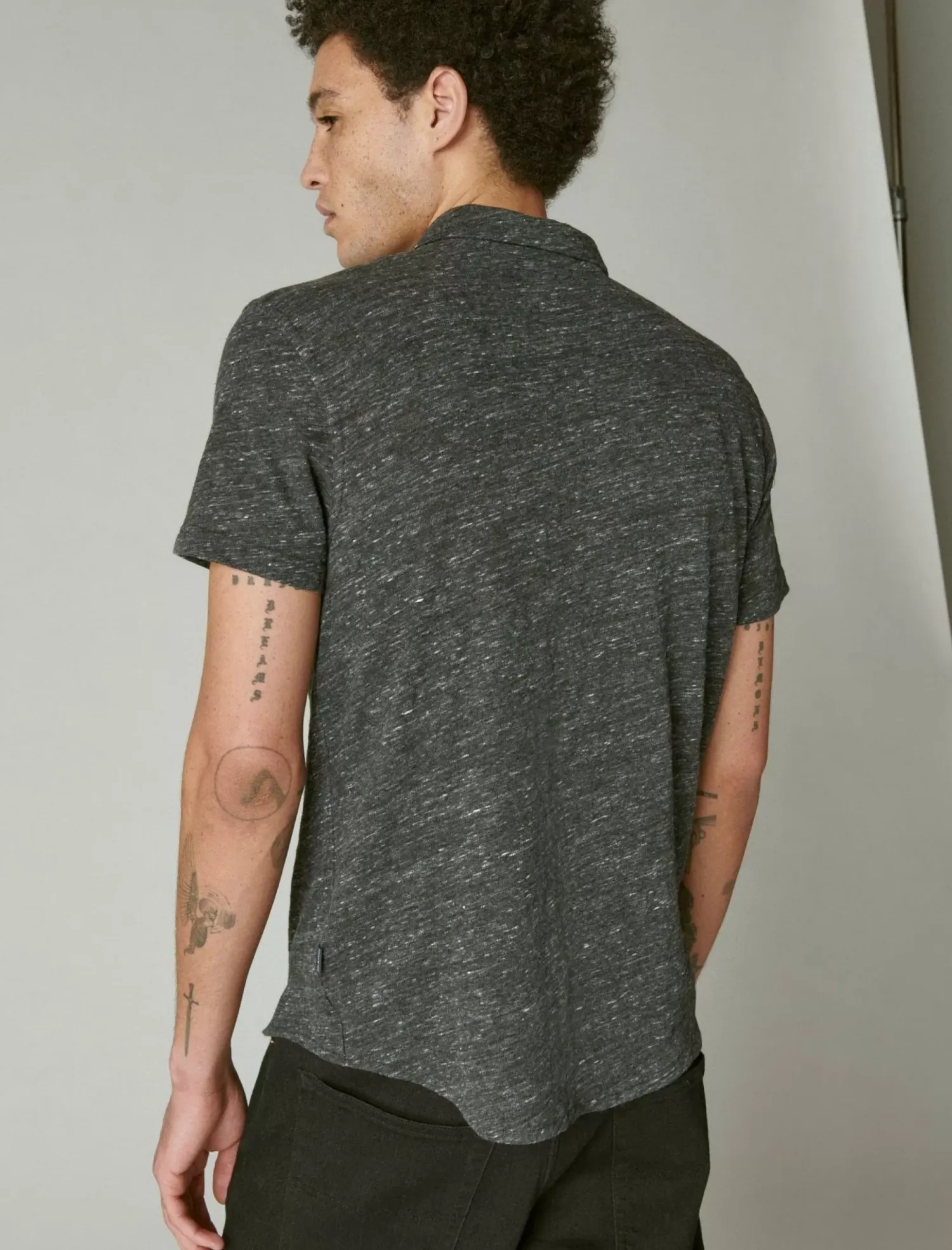 Lucky Brand linen button up shirt #001 black*MEN Button-Downs