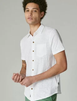 Lucky Brand linen button up shirt bright white*MEN Button-Downs