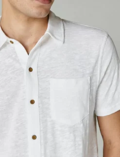 Lucky Brand linen button up shirt bright white*MEN Button-Downs