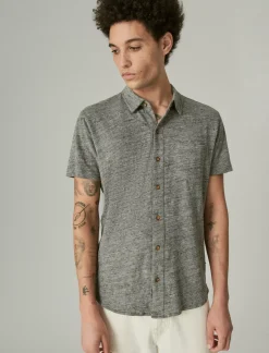 Lucky Brand linen button up shirt heather grey*MEN Button-Downs