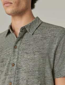 Lucky Brand linen button up shirt heather grey*MEN Button-Downs