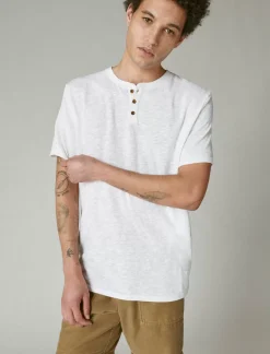 Lucky Brand linen henley bright white*MEN Shirts & Tops