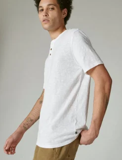 Lucky Brand linen henley bright white*MEN Shirts & Tops