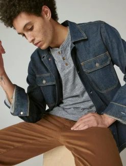 Lucky Brand linen henley black iris*MEN Shirts & Tops