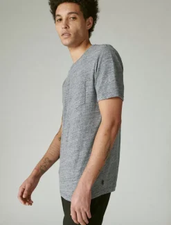 Lucky Brand linen pocket crew black iris*MEN Shirts & Tops