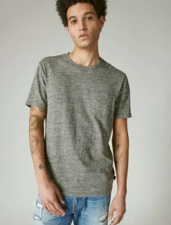 Lucky Brand linen pocket crew heather grey*MEN Shirts & Tops