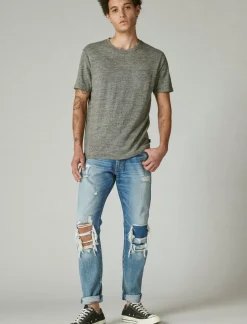 Lucky Brand linen pocket crew heather grey*MEN Shirts & Tops