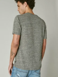 Lucky Brand linen pocket crew heather grey*MEN Shirts & Tops