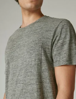 Lucky Brand linen pocket crew heather grey*MEN Shirts & Tops