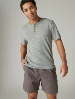 Lucky Brand linen short sleeve henley blackened pearl*MEN Shirts & Tops