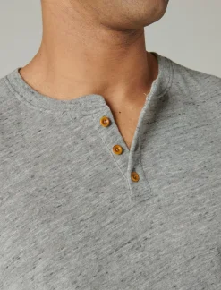 Lucky Brand linen short sleeve henley blackened pearl*MEN Shirts & Tops