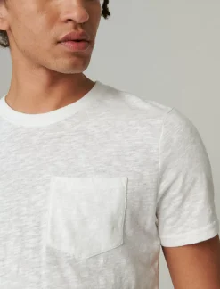 Lucky Brand linen short sleeve pocket crew neck tee bright white*MEN Shirts & Tops