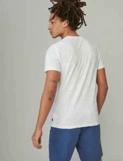 Lucky Brand linen short sleeve pocket crew neck tee bright white*MEN Shirts & Tops