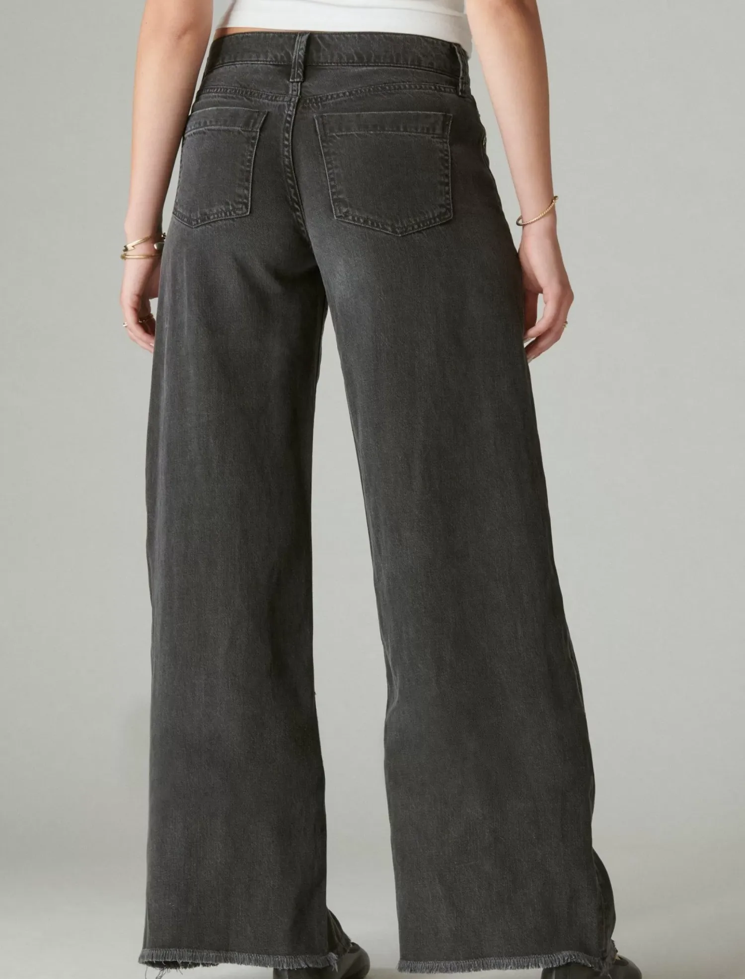 Lucky Brand liquid denim luxe palazzo soft black*WOMEN|JEANS Jeans|Wide Leg