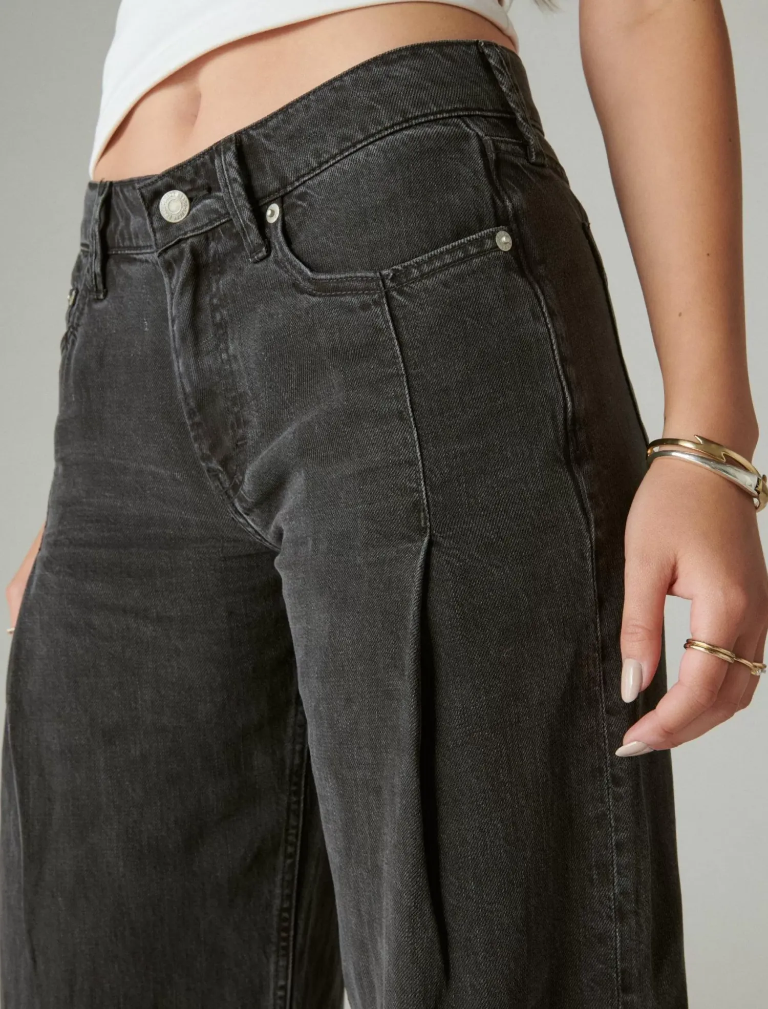 Lucky Brand liquid denim luxe palazzo soft black*WOMEN|JEANS Jeans|Wide Leg