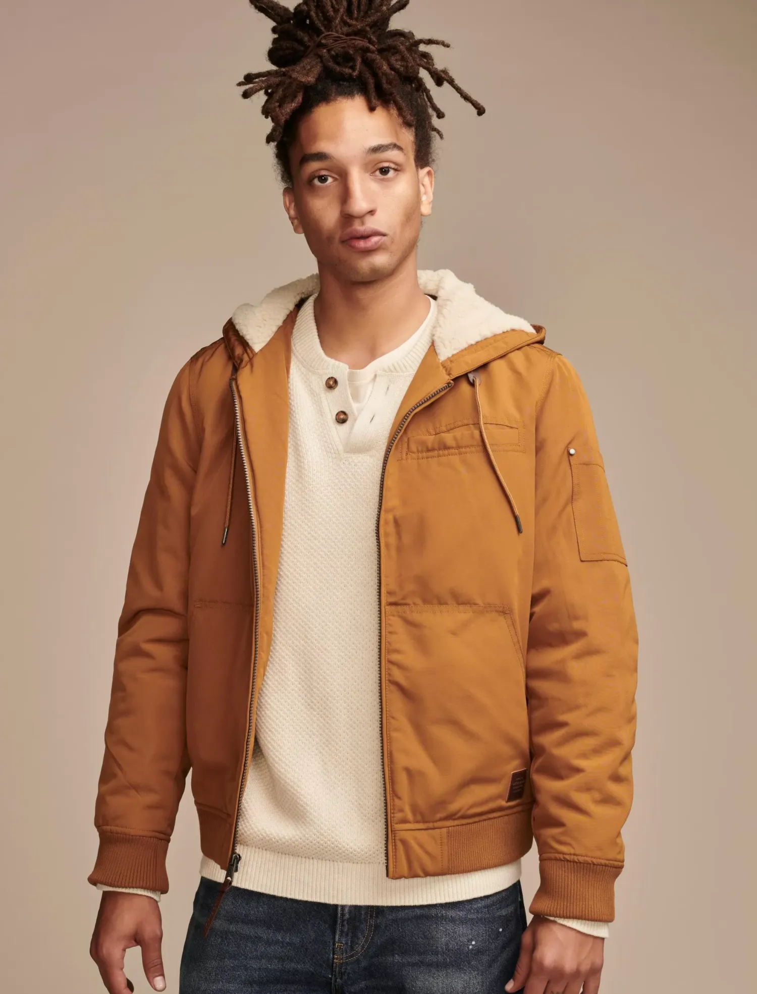 Lucky Brand lodi taslon hoody dark brown*MEN Jackets & Outerwear