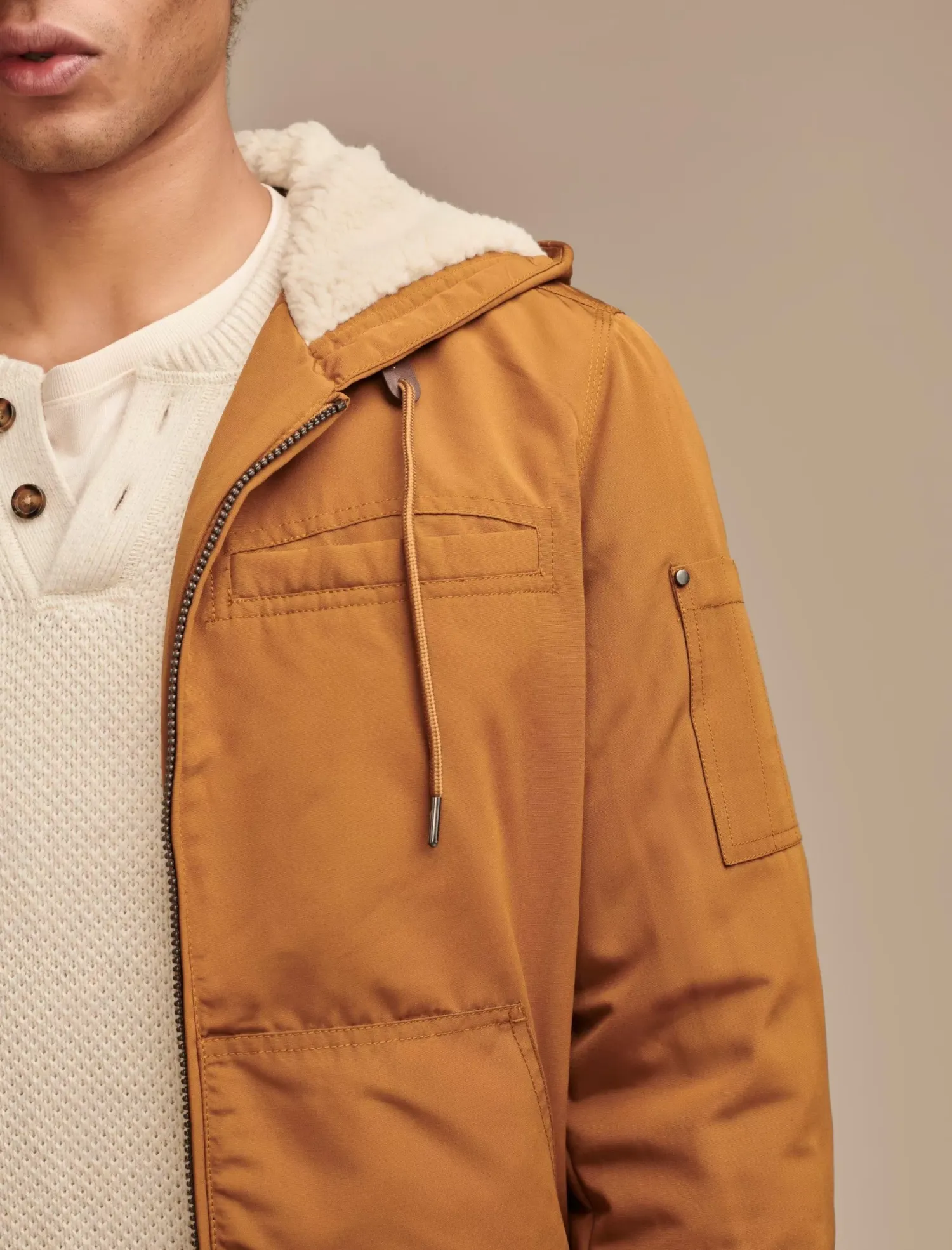 Lucky Brand lodi taslon hoody dark brown*MEN Jackets & Outerwear