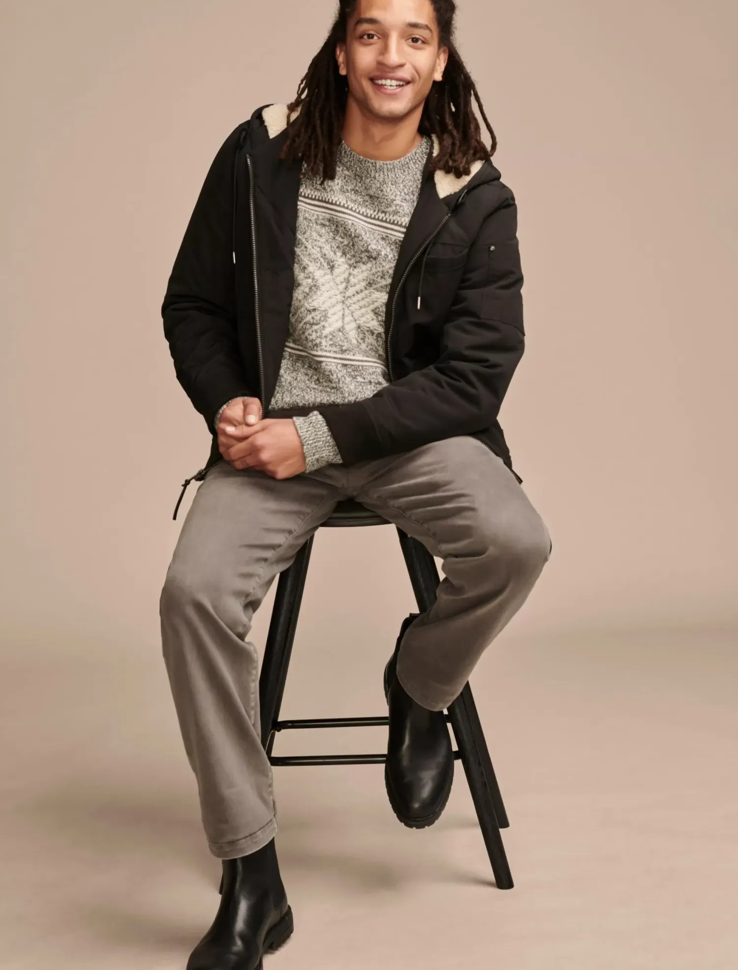 Lucky Brand lodi taslon hoody black*MEN Jackets & Outerwear